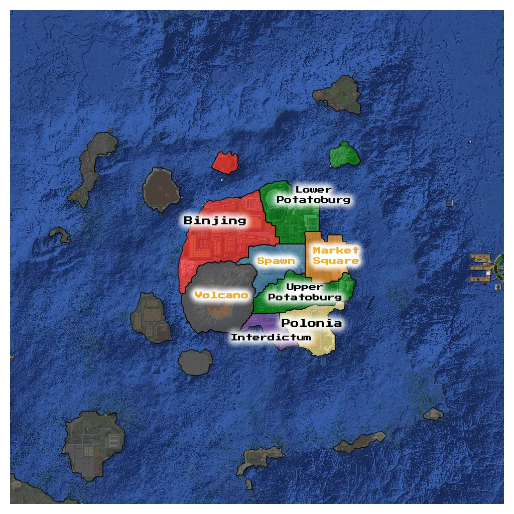 Map of Ignia showing Provinces and Territories