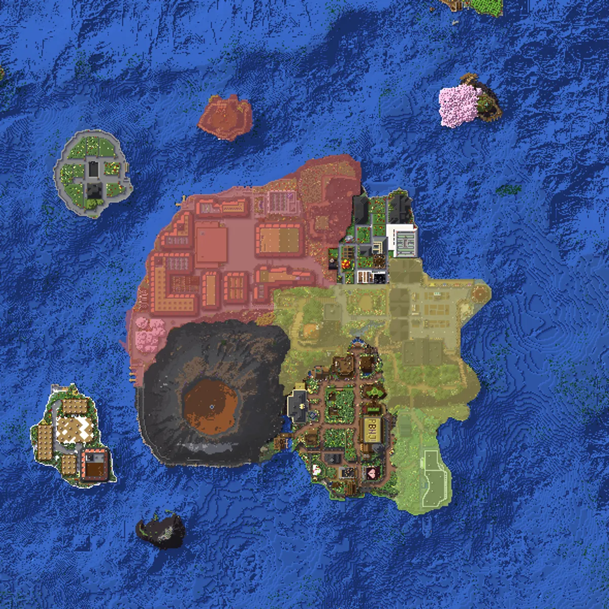 A map of the island, with each province shaded in its own colour